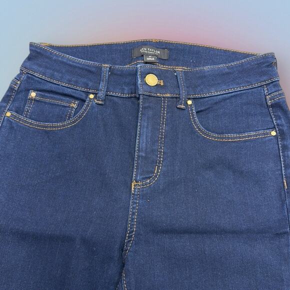 ANN TAYLOR Women’s 0P THE SLIM BOOT CURVY FIT Blue Jeans - Picture 1 of 4